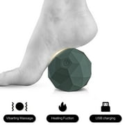 Vibrating Massage Ball with Heat - Portable Physical Therapy for Muscle Relief Up to 120   Heating Temperature for Myofascial Release and Trigger Point Treatment Mini Size Massage Ball-Gray