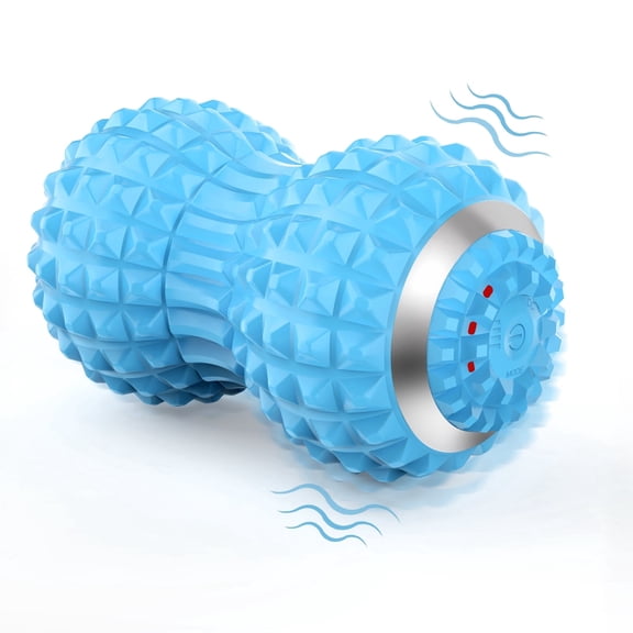 Vibrating Massage Ball for Pain Relif, Mobility Ball for Physical Therapy and Workout Recovery, Deep Tissue Myofascial Release Tools - Back, Shoulder (Peanut Head Vibrating Massage Ball( Blue)