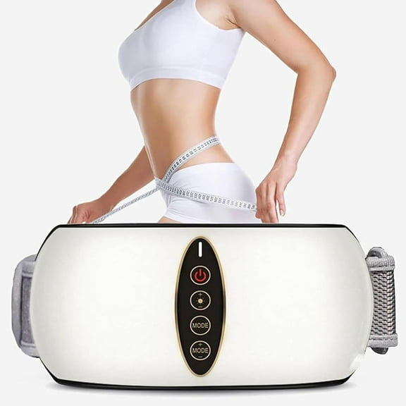 Vibrating Massage Belt with Soothing Heat, Wearable Waist Wrap with 4 Modes for Abdominal & Back Relaxation