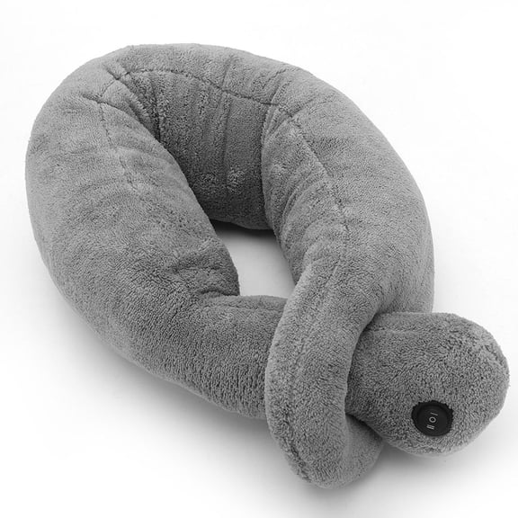 Vibrating Massaging Neck Pillow Cushion for Muscle Relaxation and Stress Relief Portable Cordless Electric Design Gray 33 Inches / 84 cm