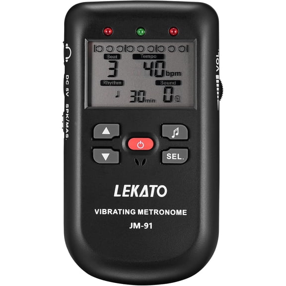 Vibrating Metronome for Piano Guitar Drum Ukulele Practice, Electronic Digital Metronome with Timer, Counts by Male/Female Vocal, by General