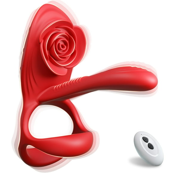 Vibrating Penis Ring Sex Toys for Men,KERERO Penis Ring Vibrator with Rose Stimulator 10 Vibrations,Remote Control Vibrators for Men Female Couples
