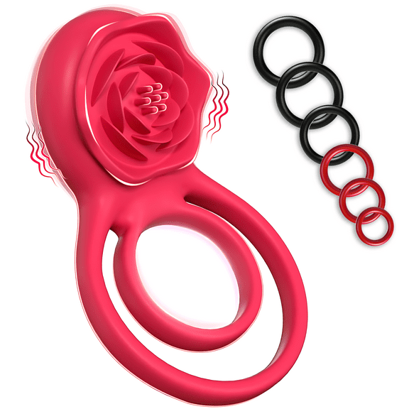 Vibrating Penis Ring with 9 Vibrations Mode, Red