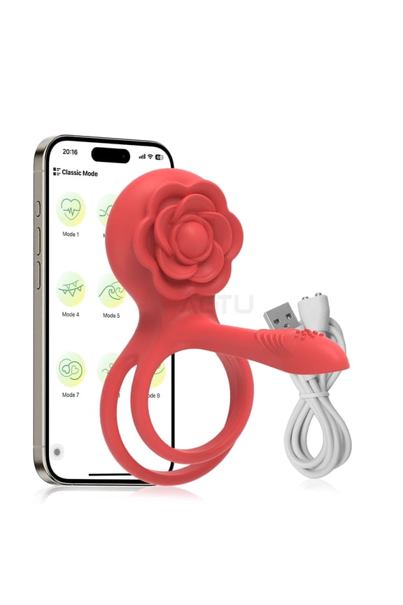 Vibrating Penis Ring with Wireless Remote Control 9 Vibrations Red