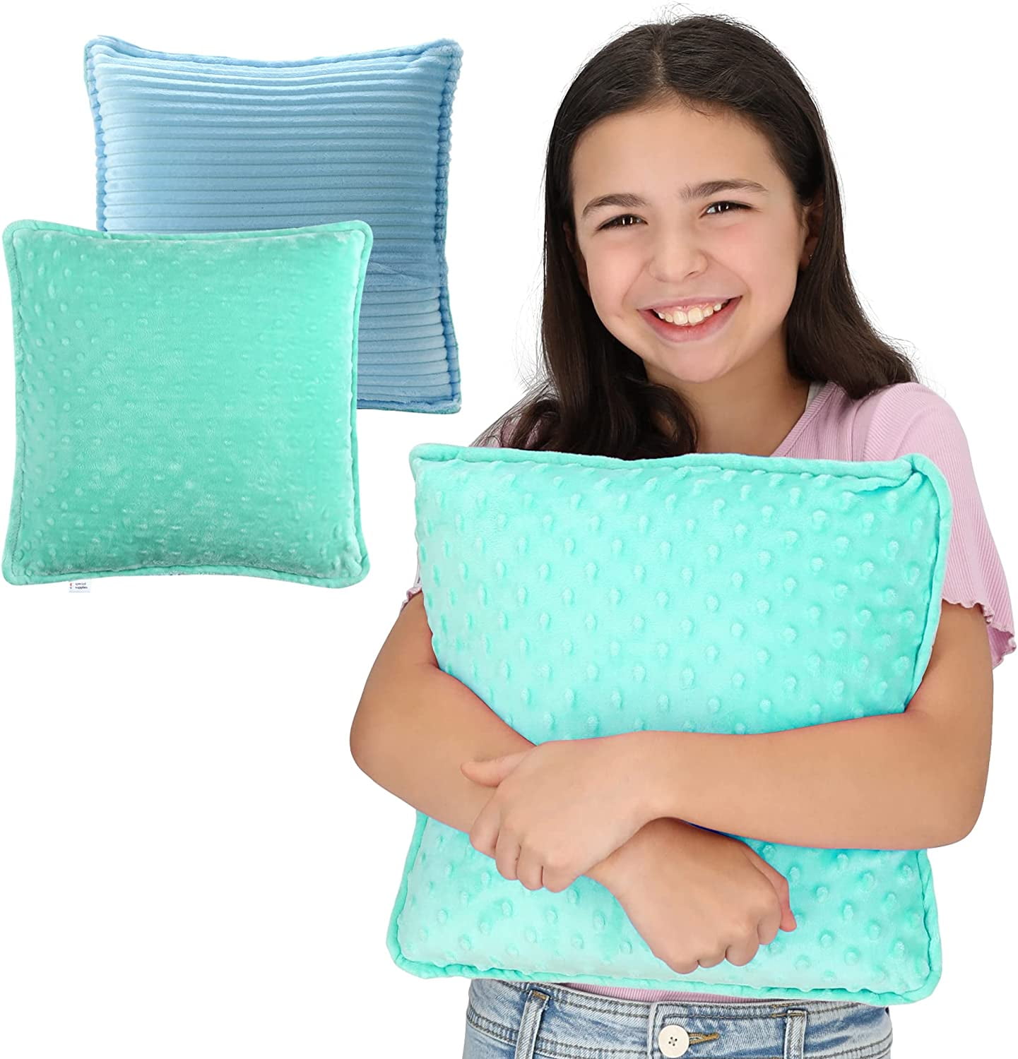 Vibrating Pillow Sensory Pressure Activated for Kids and Adults Blue