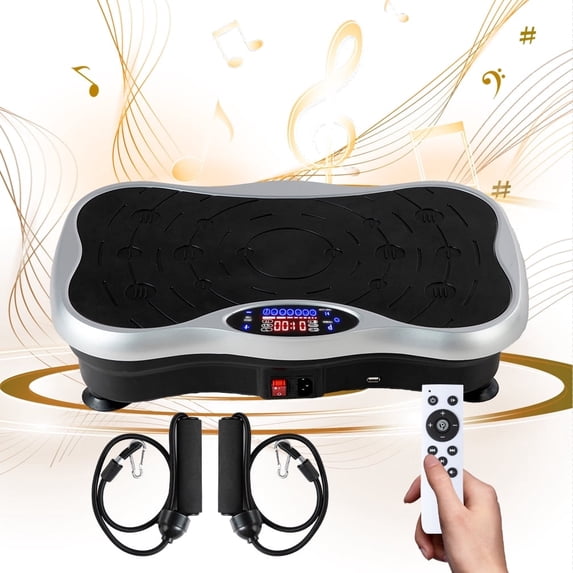 Vibrating Plate Exercise Machine Lymphatic Drainage Vibrator Whole Body Vibrator for Strengthen Toning Body Home Health Exercise Sports Fitness Equipment(Sliver)