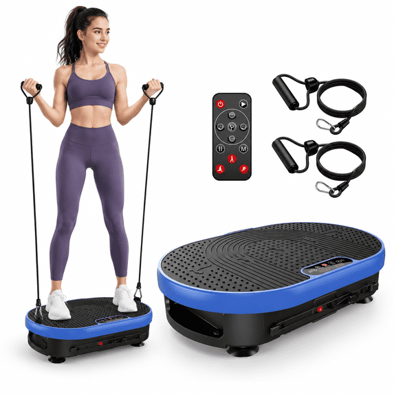 Vibrating Platform Exercise Machine, Blue, Small, 120 Speed Levels ...
