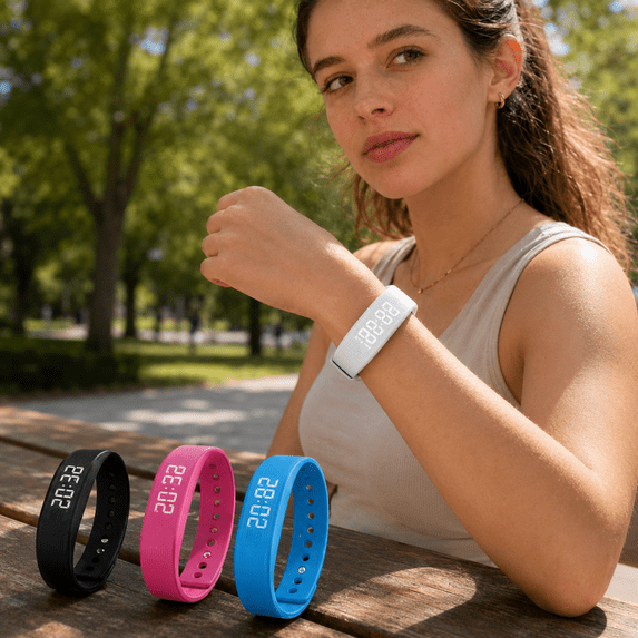 Vibration Alarm Watch, Silent Wake Up Wristband With Digital Display, Colorful Bracelet Design For Sleep And Travel Use