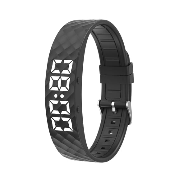 Vibration Alert Smart Bracelet, Silent Alarm , Step Counter & Sleep Monitor for Meetings, Sleep, Nurses & Focus Time Black 1PC