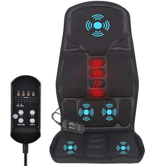 "Vibration Back Massage Mat with Heat, Back Massage Cushion Seat Massager for Chair with 5 Vibrating Modes for Home Office Use"