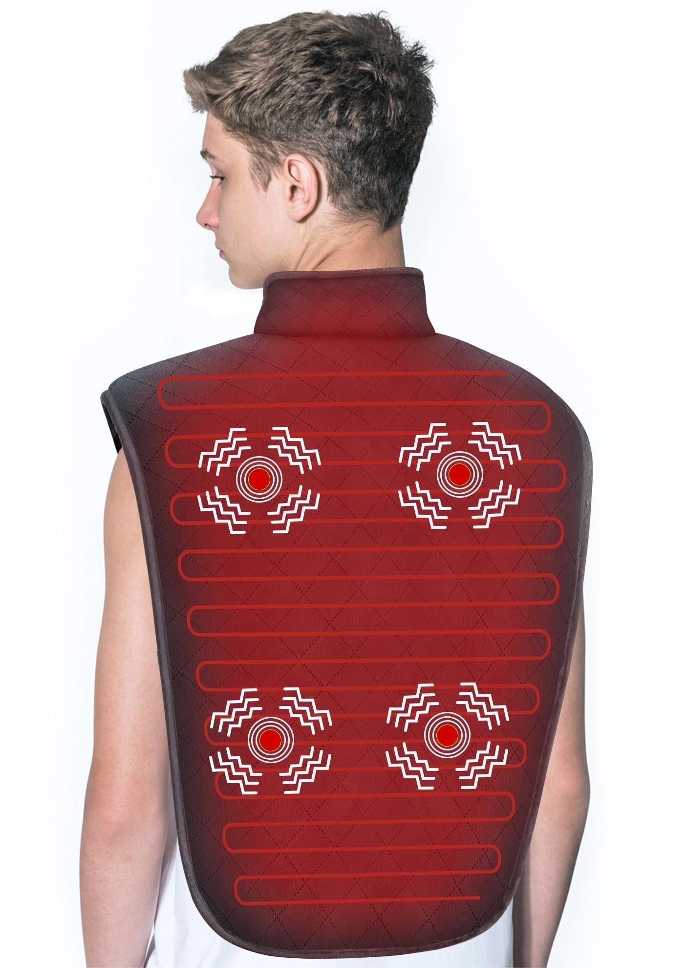 Snailax Vibration Heating Pad for Back Pain Relief, 4 Heat Settings & Auto Shut-off, 20"x36" Black