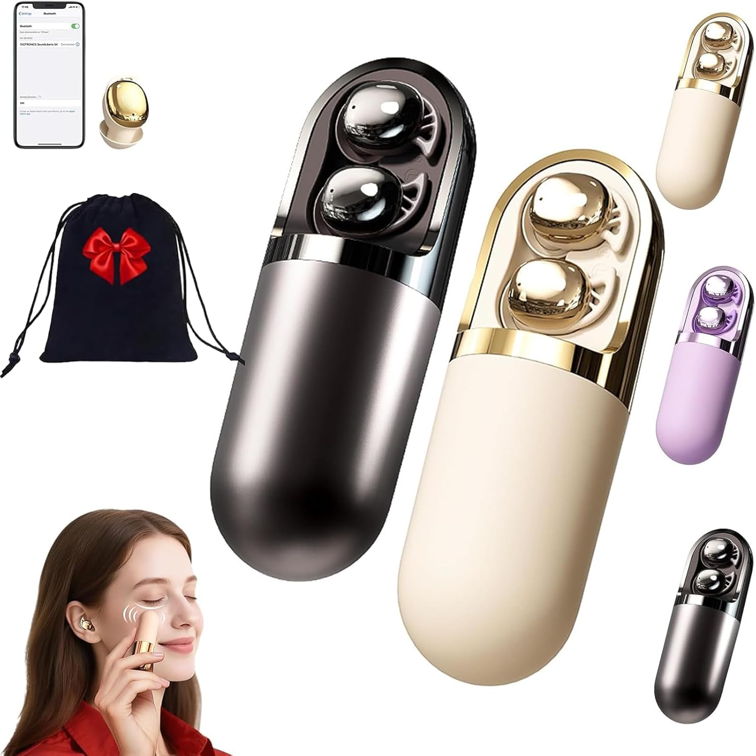 Vibration Massage Bluetooth 6.0 Headphones, Invisible Ear Plugs, 3-in-1 ...