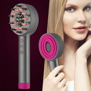 Vibration Massage Comb, Red Light Bian Stone Heating Vibration Massage Brush, Portable Scalp Applicator for Thicker-Looking Hair, Rechargeable Scratcher Massager for Head
