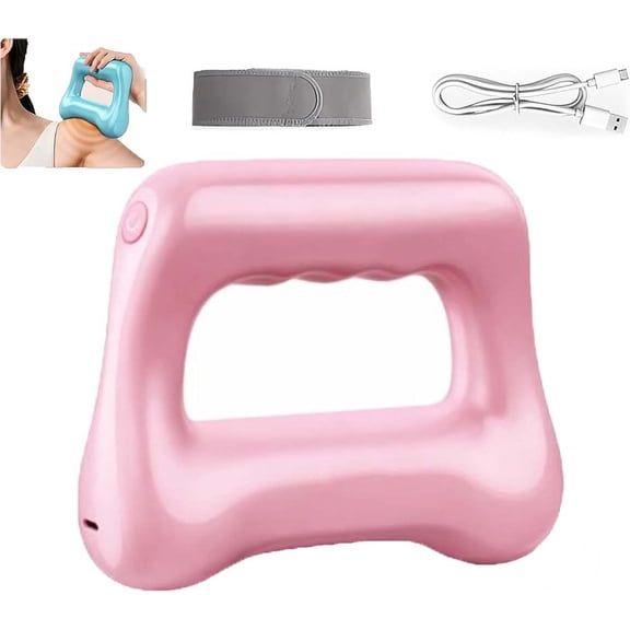 Vibration Massage Fascia Ring, Handheld Muscle Massager with 5 Speeds & Belt, Portable Mini Shaker for Deep Tissue Recovery Relaxation(Pink)