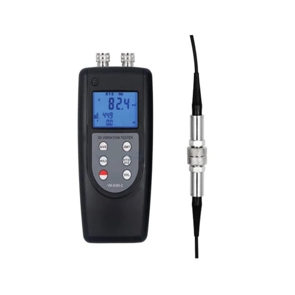 Vibration Meter,Digital Vibrometer Handheld VM-6380-2 Double Channel Vibration Meter ,Versatile Frequency