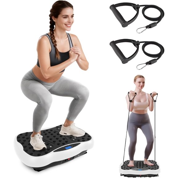 Vibration Plate Exercise Machine, 10 Auto Modes/200-Levels Vibrating Plate for Lymphatic Drainage Weight Loss, 450lbs Capacity Whole Body Shake Plate for Women & Men