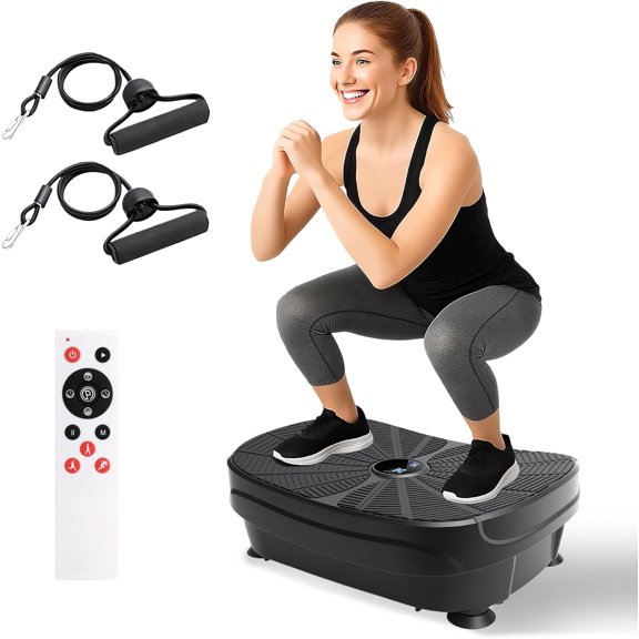 Vibration Plate Exercise Machine, 10 Auto Modes/200-Levels Vibrating Plate for Lymphatic Drainage Weight Loss, 450lbs Capacity Whole Body Shake Plate for Women & Men