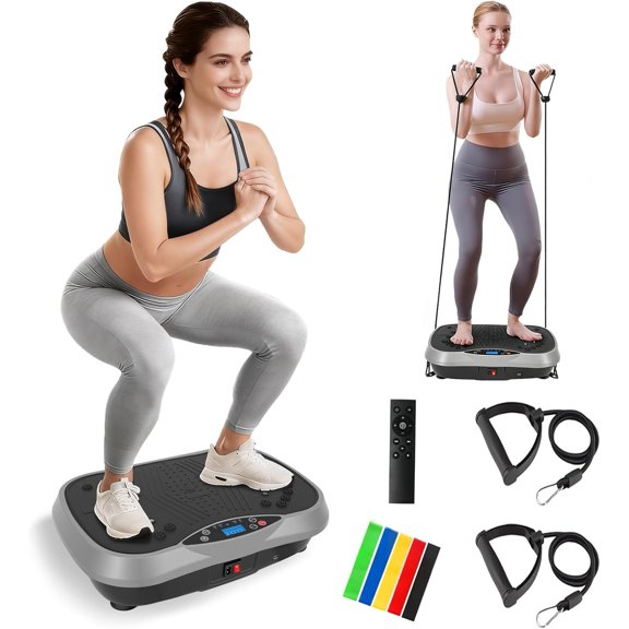 Vibration Plate Exercise Machine, 10 Auto Modes/200-Levels Vibrating Plate for Lymphatic Drainage Weight Loss, 450lbs Capacity Whole Body Shake Plate for Women & Men