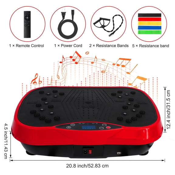 Vibration Plate Exercise Machine with 10 Modes 200 Speed Levels, Lymphatic Drainage Fat Burning Shaping Fitness Platform, Home Office Workout Equipment, No Battery