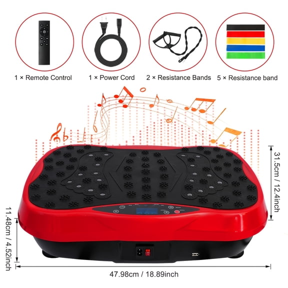 Vibration Plate Exercise Machine with 10 Modes 200 Speed Levels, Lymphatic Drainage Fat Burning Shaping Fitness Platform, Home Office Workout Equipment, No Battery