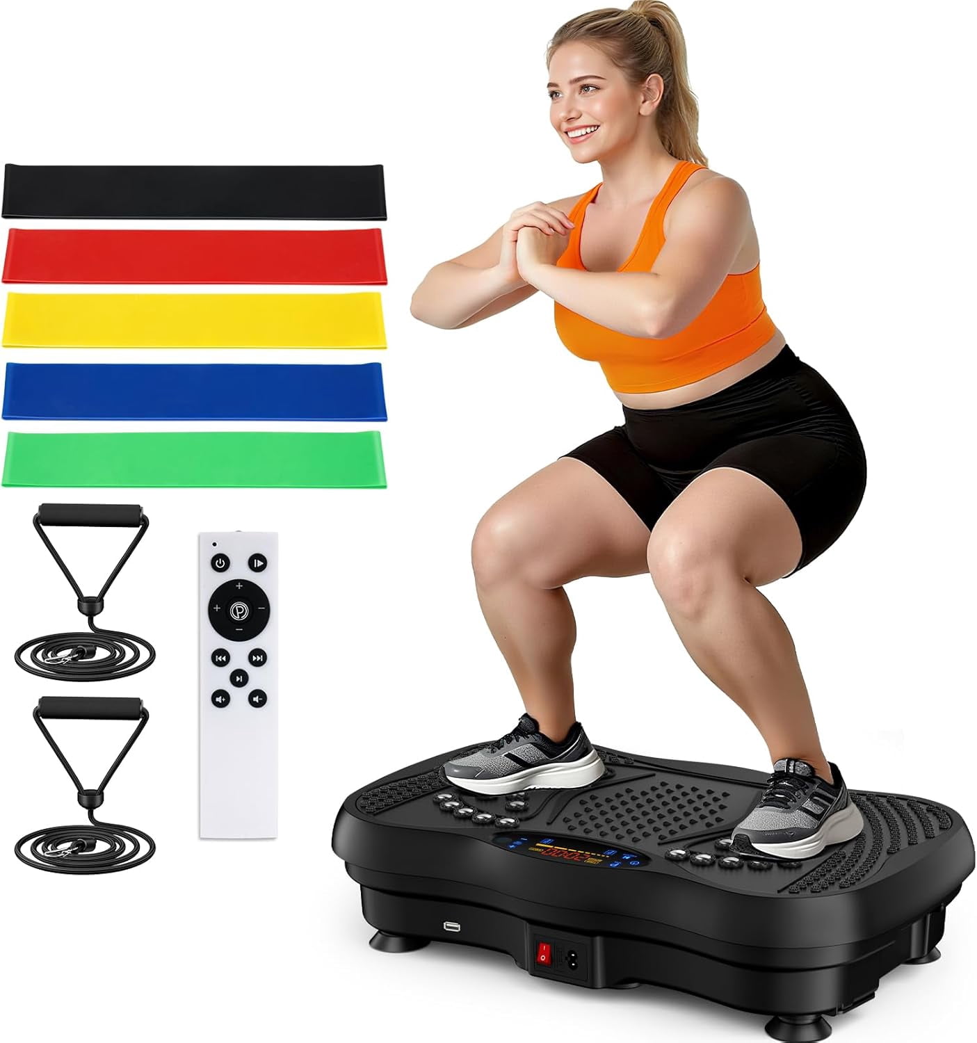 Vibration Plate Exercise Machine, 130 Level Full Body Workout Vibrating ...