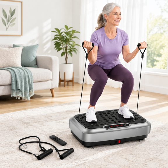 Vibration Plate Exercise Machine, 199 Adjustable Speed Full Body Home Workout Platform, 450 Lbs Capacity