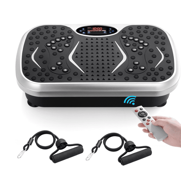 Vibration Plate Exercise Machine, 3D Whole Body Vibration Platform for Lymphatic Drainage and Muscle Recovery - White
