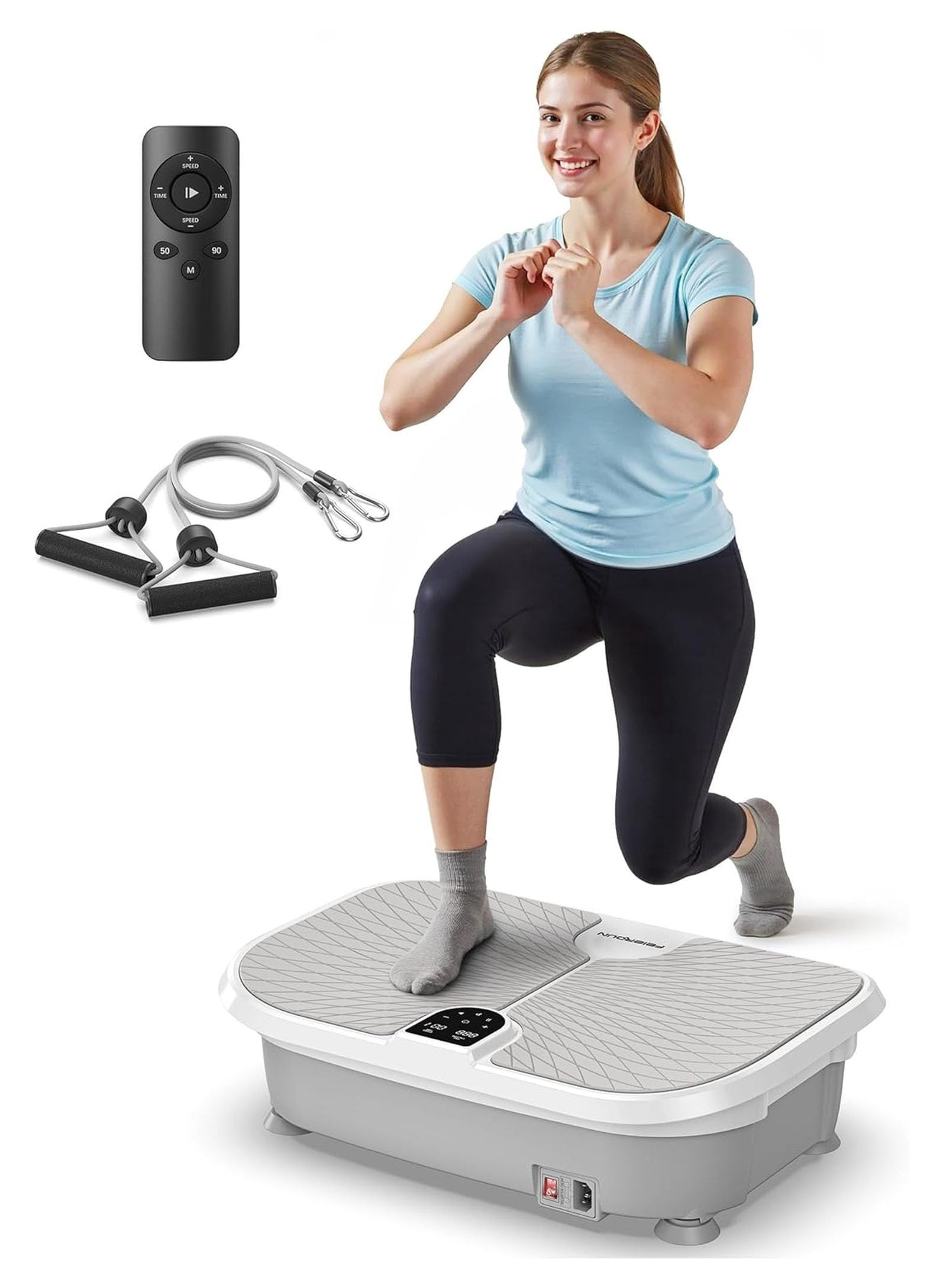 Vibration Plate Exercise Machine, 400 LBS Capacity Vibration Plate for Lymphatic Drainage, Max Space for Whole-Body Workout & Relaxation at Home