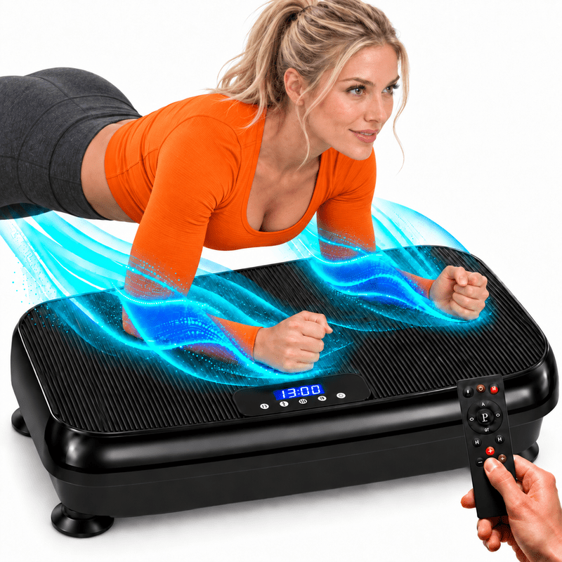 Vibration Plate Exercise Machine, Curved Vibration Plate for Lymphatic Drainage Weight Loss, 400 Lbs Capacity Shake Platform