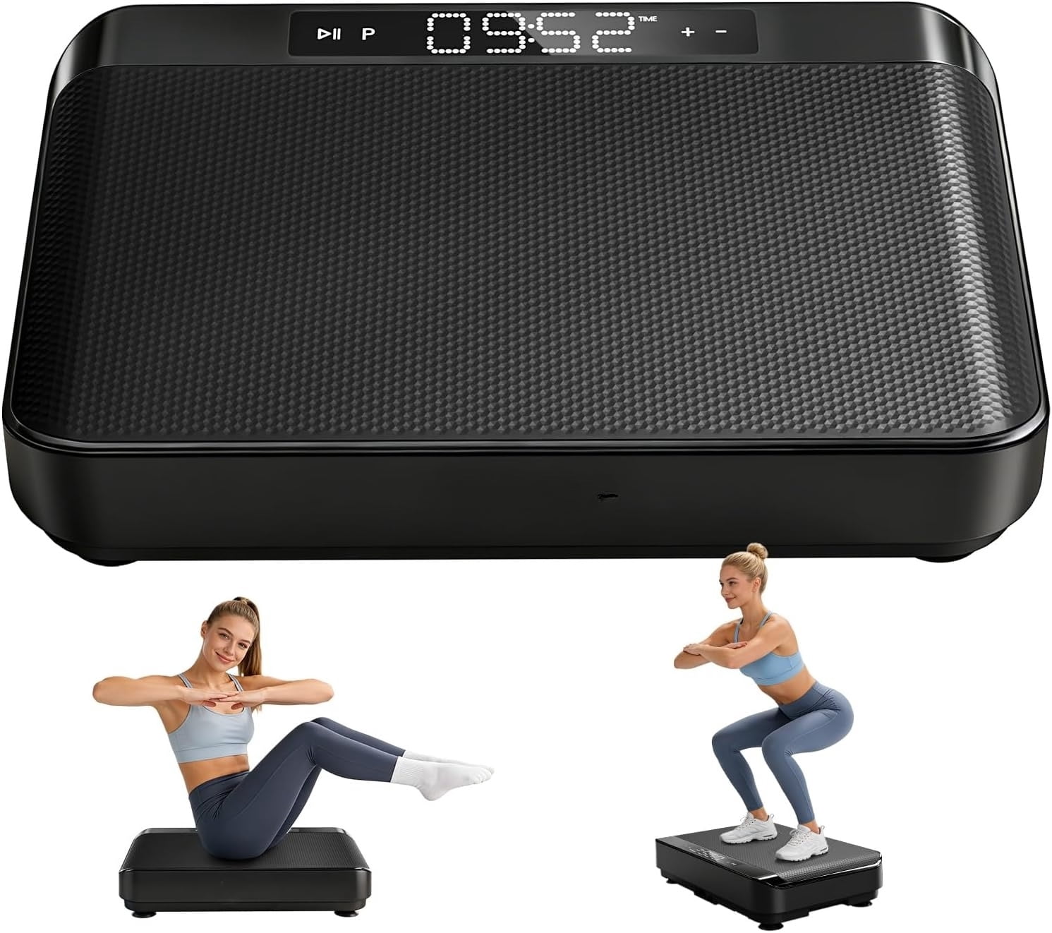 Vibration Plate Exercise Machine, Full Body Vibrating Platform for Lymphatic Drainage Weight Loss, 99 Levels Shake Plate with LED Display for Women, Black