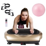 BILLIE Vibration Plate Exercise Machine, Lymphatic Drainage Vibrating Platform w/ Resistance Bands & Pilates Ball, Full Body Workout Vibration Platform for Home Fitness