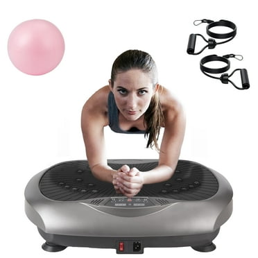 BILLIE Vibration Plate Exercise Machine, Lymphatic Drainage Vibrating Platform w/ Resistance Bands & Pilates Ball, Full Body Workout Vibration Platform for Home Fitness