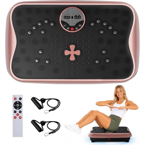 Vibration Plate Exercise Machine, Full Body Workout Vibrating Plate for Lymphatic Drainage Weight Loss, 460 Lbs Capacity Shake Platform with 300 speeds for Women Men