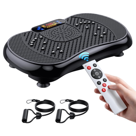 Vibration Plate Exercise Machine, Full Body Workout Vibration Plate for Lymphatic Drainage Weight Loss, Shake Vibrating Board for Shaping & Toning, Waver Fitness Platform for Home - Black