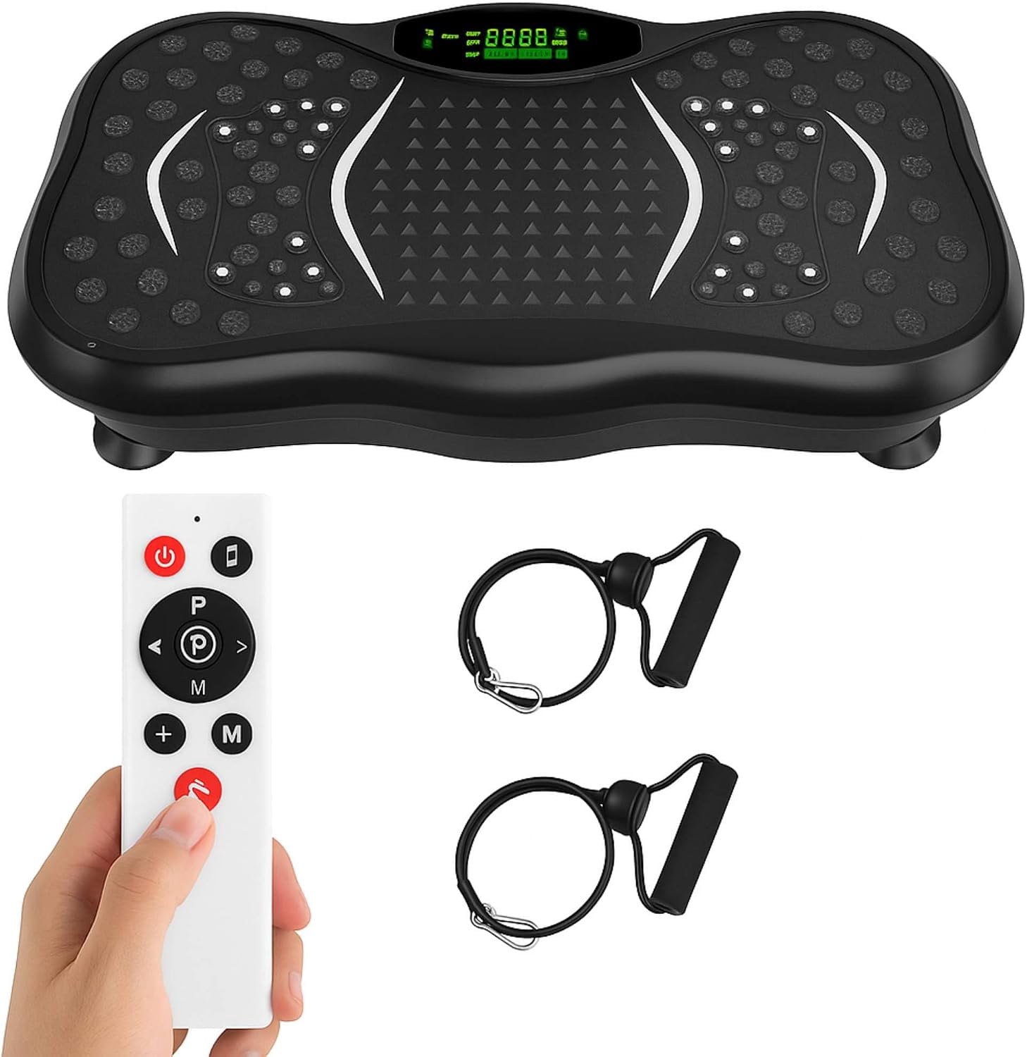 Vibration Plate Exercise Machine for Lymphatic Drainage, 99-Speed Whole Body Workout Platform with Preset Programs, LED Touchscreen, Remote ControlGAER & Resistance Band, 300 lb Capacity