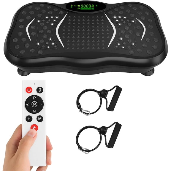 Vibration Plate Exercise Machine for Lymphatic Drainage, 99-Speed Whole Body Workout Platform with Preset Programs, LED Touchscreen, Remote ControlGAER & Resistance Band, 300 lb Capacity