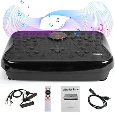 Vibration Plate Exercise Machine for Lymphatic Drainage, Full Body Workout Vibration Fitness Platform with Bluetooth and Lights, Workout Equipment for Weight Loss