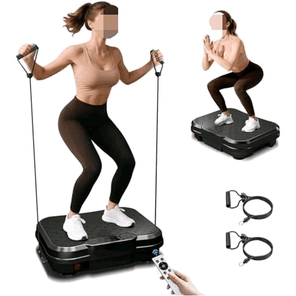 Vibration Plate Exercise Machine for Lymphatic Drainage Power Vibration Platform Machines, 400 Lbs Capacity Vibrating Shake Plate Board with Bluetooth, Home Fitness Gifts for Fat Burner Gifts