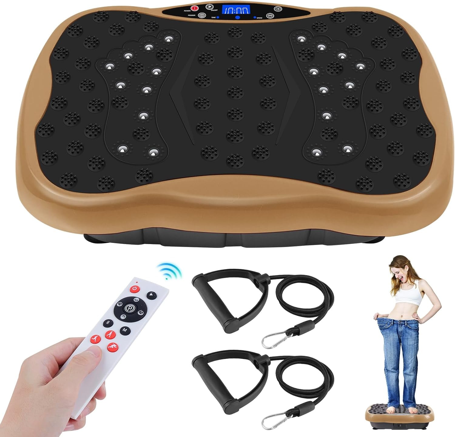 Vibration Plate Exercise Machine for Lymphatic Drainage, Vibrating Fitness Platform 450 lbs Capacity Full Body Shaker Workout Equipment, Vibration Platform Machine Shaping Vibrate Board Sport Home