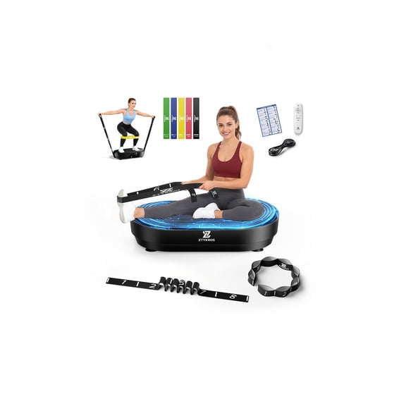 Vibration Plate Exercise Machine, Lymphatic Drainage Vibrating Plate Massagers With Loop Bands, 9 Preset Programs & 99 Speeds, Vibration Plates For Weight Loss Whole Body Workout Gym