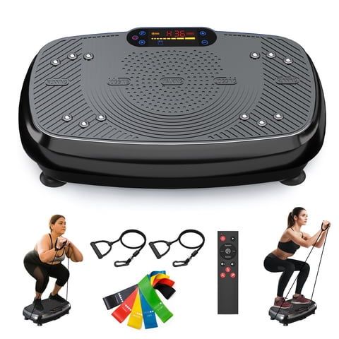 SLIMKEEPER Vibration Plate Exercise Machine for Home Fitness & Whole Body Workout, 330 Lbs Capacity, with 2 Loops, 5 Resistance Bands & Remote Control