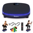 thumbnail image 1 of SLIMKEEPER Vibration Plate Exercise Machine for Home Fitness & Whole Body Workout, 350 Lbs Capacity, with 2 Loops, 5 Resistance Bands & Remote Control, Black mit LED Lights, 1 of 7