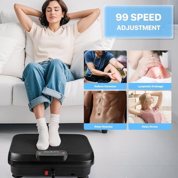 Vibration Plate Exercise Machine for Lymphatic Drainage Weight Loss, Whole Body Workout Vibration Fitness Platform, Mini Shake Plate, Sport Gym Fitness Equipment