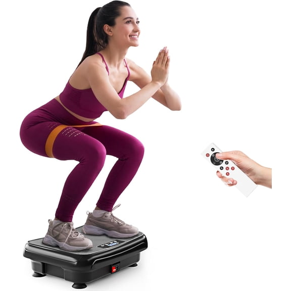Vibration Plate Exercise Machine Mini Vibrating Plates for Lymphatic Drainage and Weight Loss, 400Lbs Capacity Full Body Power Shake Workout Platform Home Cardio Fitness