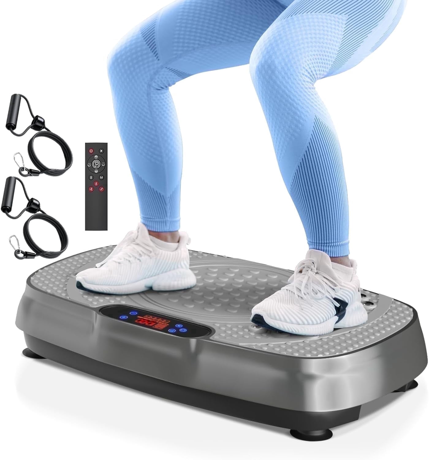 Vibration Plate Exercise Machine: TISSCARE Whole Body Workout Vibrating Platform for Home Fitness and Muscle Toning - Gray