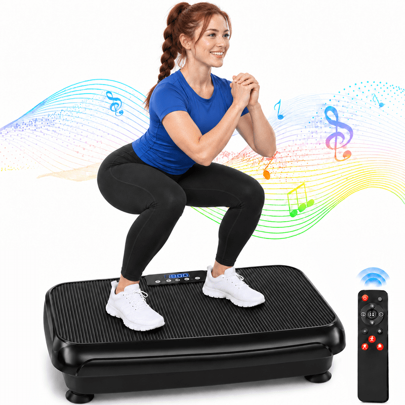 Vibration Plate Exercise Machine – Vibrating Plate for Lymphatic Drainage & Full Body Workout, 220W Power, 99 Speed Levels, Home Fitness Power Plate Alternative with Resistance Bands, 150KG Capacity
