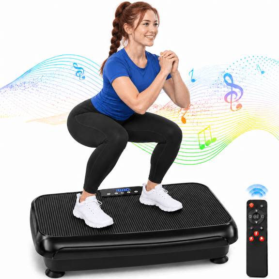 Vibration Plate Exercise Machine Vibrating Plate for Lymphatic Drainage & Full Body Workout, 220W Power, 99 Speed Levels, Home Fitness Power Plate Alternative with Resistance Bands, 150KG Capacity