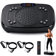 ARIAGLINT 200W ABS Vibration Plate Exercise Machine, 400 lb Capacity Whole Body Workout Platform with LCD Display, Black