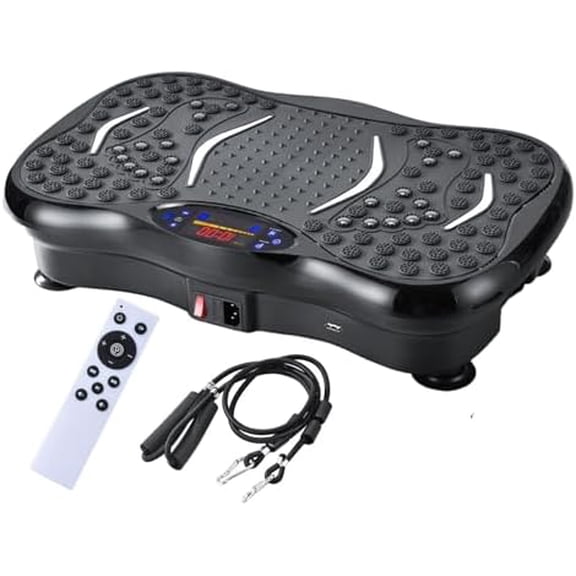 Vibration Plate Exercise Machine,Whole Body Workout Equipment for Weight Loss,Lymphatic Drainage Machine,Gyms Workout with Adjustable Speeds and Resistance Bands,Compact Vibration Platform for Home