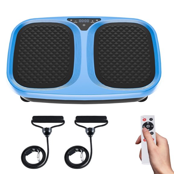 Vibration Plate Exercise Machine with 9 Auto Modes, Full Body Workout Vibrating Platform with LED Touch Screen & Pull Ropes for Weight Loss Home Gym